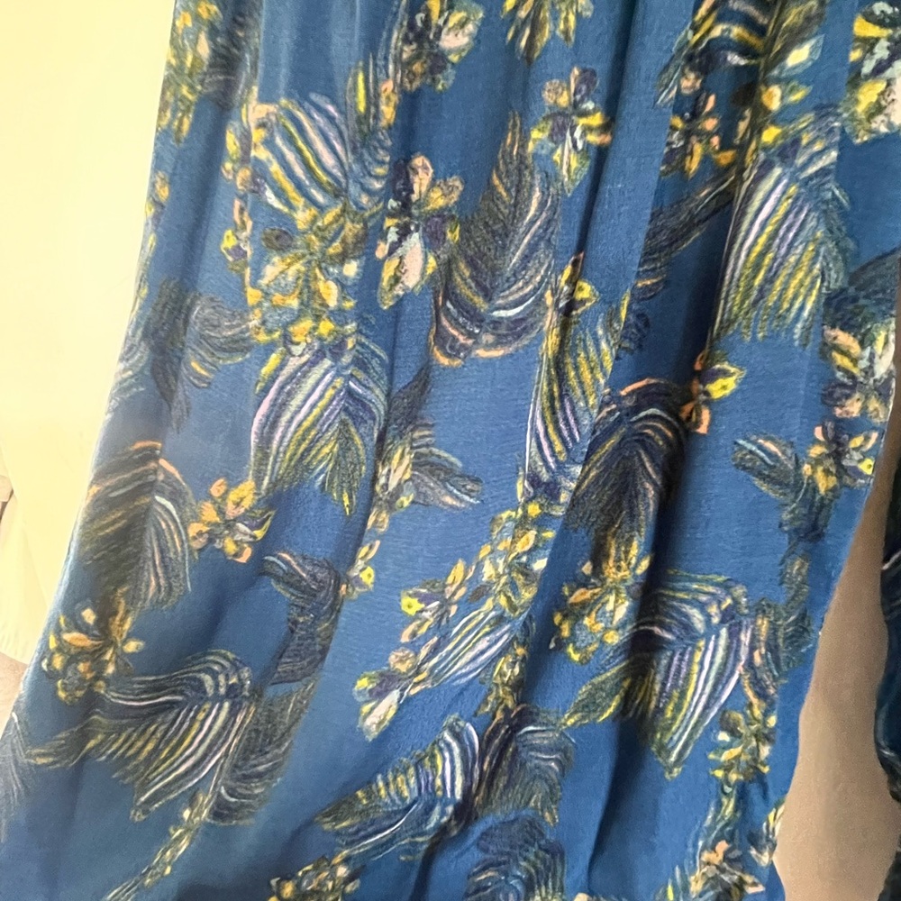 Free People Blue Floral Tie-Waist Midi Dress - Picture 4 of 4